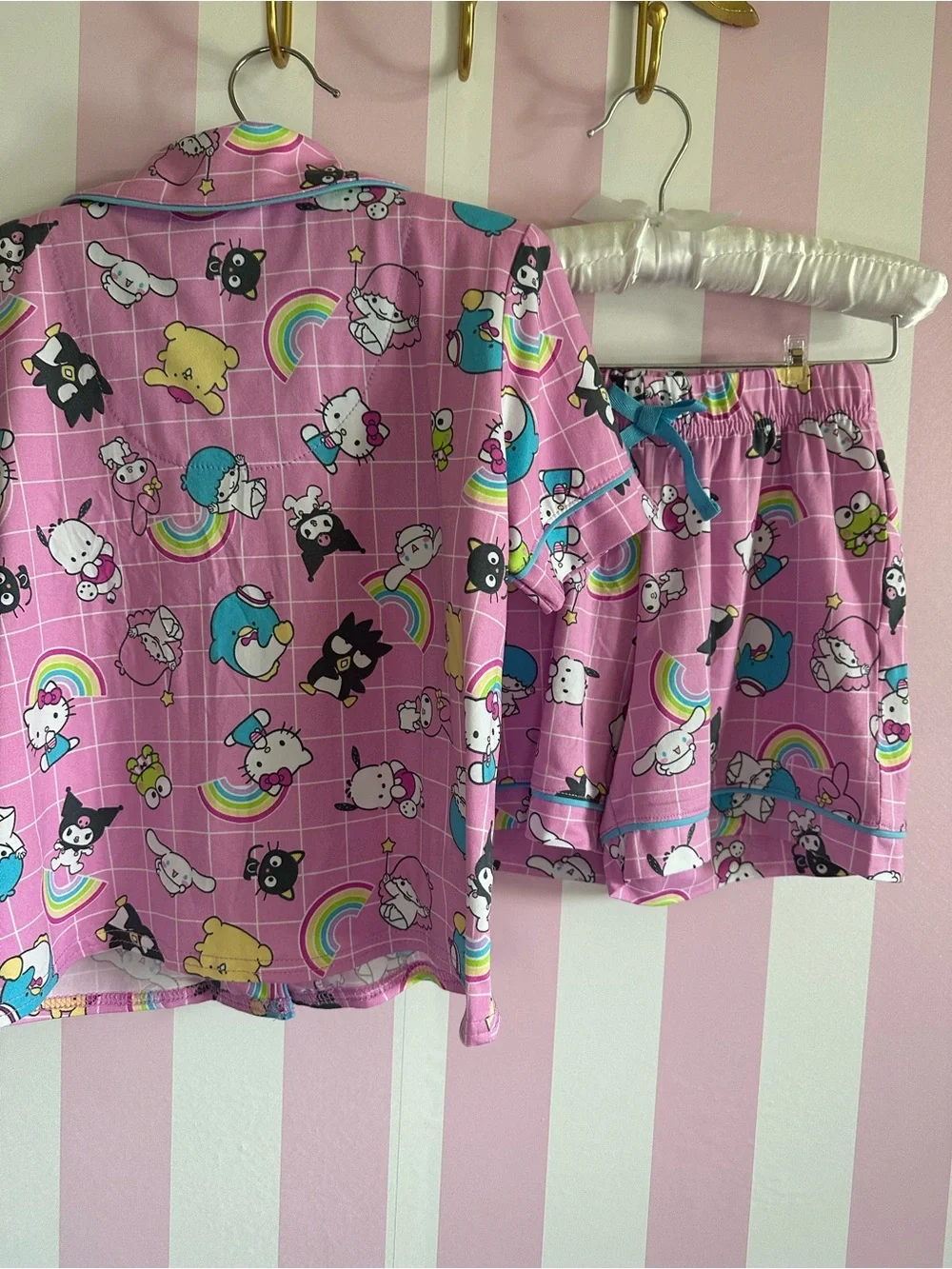 Hello Kitty Pink Rainbow Character Short Pajama Set